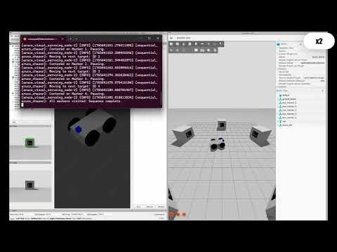 ROS 2 Visual Servoing: Autonomous ArUco Sorting (Gazebo Harmonic Simulation)
