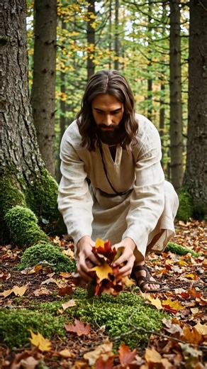 Jesus created a deer with leaves