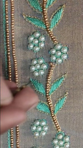 simple blouse design # maggam work beads stitching