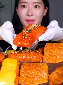 🥘🍜🍝🍜🍝 korean food mukbang fire noodles spring rolls asmr mukbang #reels #food #trending | ASMR Mukbang Community