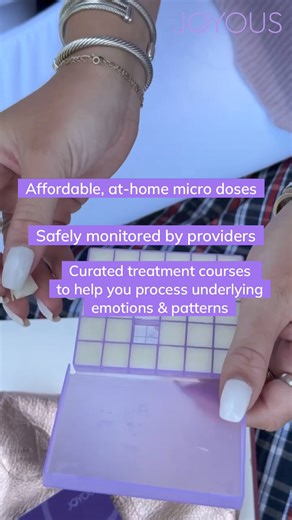 Mental health treatment that actually works. 💖 Over 89% of Joyous patients report improved depression and anxiety symptoms in their first month of treatment! Even for patients with treatment-resistant depression. Book your free consultation to see if Joyous is right for you! 💚 $129 Monthly subscription, once approved for treatment 💖 Microdose treatment & curated treatment courses ✨ Compatible with other antidepressant & anxiety medications ✅ Safely monitored by medical providers 💬 https://jo
