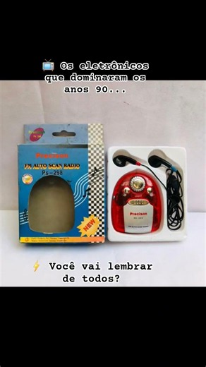 📺 Quantos desses eletrônicos dos anos 90 você teve? Comente o que mais marcou você! ❤️ #nostalgia