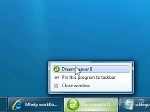How to view additional program options using the taskbar in Windows 7