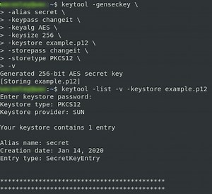 How to generate secret key with java keytool - Mister PKI