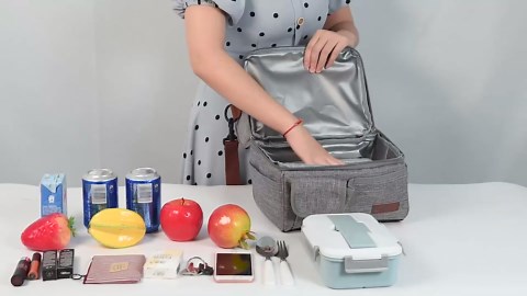 LOKASS Lunch Box for Women-Double Deck Insulated Adults Lunch Bag with Removable Shoulder Strap-Cow Print Cute Wide Open Lunch Tote for Work/Office/Picnic/Beach/Travel