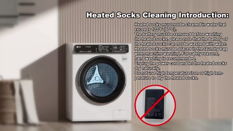Heated Socks with Rechargeable Battery 5000mAh*2, Washable Electric Socks Foot Warmers Heating Socks for Women Men