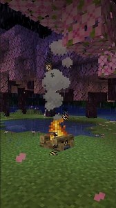 when the rain hits the sakura pond at night… (minecraft ambience)