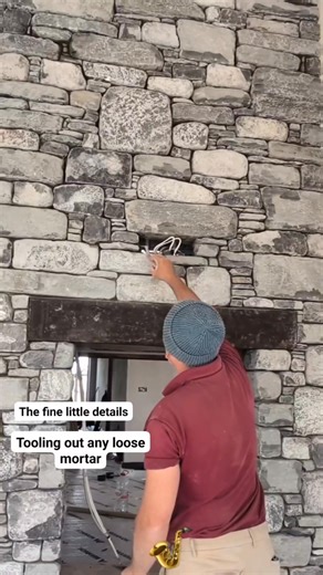 Built for a multi fuel double sided stove. Using tumbled limestone and liscannor stone. I love building fireplaces on wet days. I constructed this one with a dry joint. Every stone bedded and then the joint raked back a few mm so it can't be seen. Stone supplied by Coole Stone #selfbuildni #buildingstone #tradesmen #stonemasonry #Architecture #tradional #construction #stone #ireland #trade #limestone #liscannor #stonefireplace #art #artistsoninstagram | Vintage Stoneworks