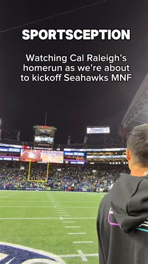 This was sick! Being on the @seahawks 50 yard line under the MNF lights as @calraleigh_ hit a homerun! @andrestone @mariners | The Carla Marie