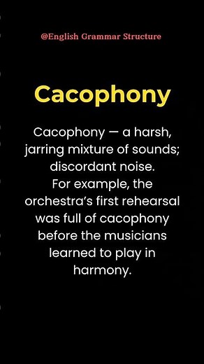Cacophony – A Powerful English Word You’ll Never Forget! #englishvocabulary #spokenenglish #english