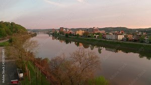 The state capital of West Virginia downtown historic district and city skyline