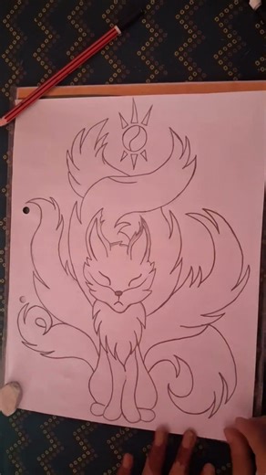 Drawing the Nine-Tails Fox! 🦊✨ #shorts #drawing #art #sketch #fox #ninetails
