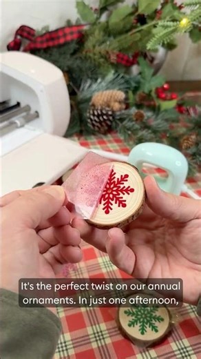 Flocked Wooden Ornaments 🎄