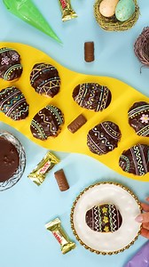These festive TWIX Easter Egg Donuts are perfect for both Easter brunch and dessert. Even better, grab your family and friends and get creative! Have fun decorating delicious donuts 🥚🍩. To view full recipe, visit https://www.twix.com/recipes/twix-easter-egg-donuts | Twix