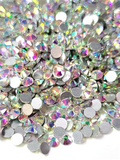 CRYSTAL AB Glass Flatback Rhinestones Faceted High Quality Embellishments 10 Gross Ss6 Ss10 Ss12 Ss16 Ss20 Ss30 Ss34 Ss40 - Etsy