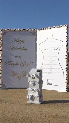 Change.org on Instagram: "A giant replica of the alleged birthday note President Trump wrote to Epstein was erected on the National Mall in the days leading up to what would have been Epstein's 73rd birthday. This week also marks one month since the congressionally mandated deadline for the DOJ to release all Epstein files, but less than 1% has been made public. Thousands have signed a petition calling for the full release of the files. You can read or sign at the link in our bio. #Epstein #Trum