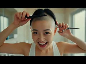 【AI動画】日本人の逆モヒカン、半分坊主女子