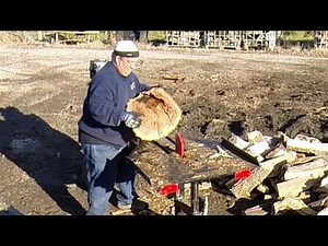 Super Split Special Edition splitting wood from the ugly pile