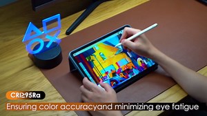 Quntis LED Desk Lamp for Home Office, 24W Ultra Wide Double Head Architect Desk Lamp with 25 Lighting Modes, 30.7'' Adjustable Gooseneck Monitor Light for Work Office, Gray