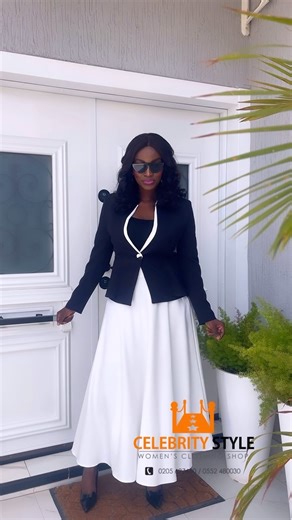 A Classic Black n White Formal Outfit #NewCollection Premium Long Skirt Suit #flawlessfashion ———— Ideal for #work #formalevents #conference #church #photoshoot #corporatelife #officelady #pastorswife #deaconness #preacher #lady-pastor #moslems —————- Uk 10-22 ₵1,350 | Celebrity Style Boutique, SpinteX Road