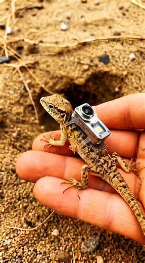 Mini Lizard Cameraman 😱 | #MiniLizard #WildlifeVlog #AnimalPOV