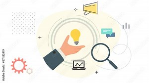 Design Innovation Development Process and Marketing Strategy - Animated Illustration as MP4 File