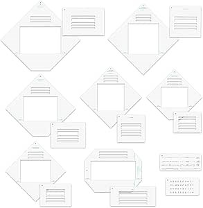17pcs/Set Envelope Maker Guide Set Envelope Tear Templates All-in-One Envelope Making Tools for Card Making Envelope Makers Crafting Supplies