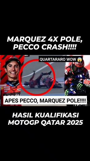 Gokil! 4x Marquez Pole, Bagnaia Apes Crash! Quartararo Bikin Kejutan! Q2 MotoGP Qatar 2025 Full video: https://youtu.be/VK82mbv26tM?si=9g4Wx7iHncDQLvBd #motogpqatar2025 #infomotogp #motogp2025 #motogp #marcmarquez #alexmarquez #peccobagnaia | Sadryna Evanalia