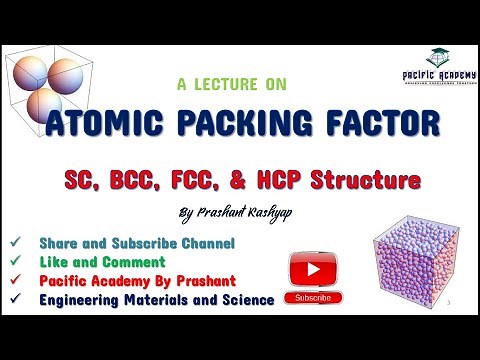 Atomic packing factor (Packing Efficiency) SC, BCC, FCC | Engineering Materials By Prashant Kashyap