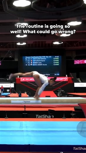 15K views · 65 reactions | One foot slip and it's all over #gymnastics #fail #beam | Sports Fotage | Facebook