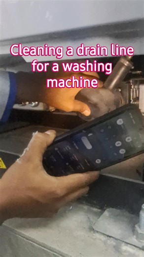 Cleaning a drain line for a washing machine #technician #hvacmaintenance | Hermijenes Pascua Cabang