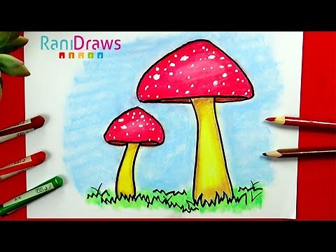 How to draw MUSHROOMS - Step by step