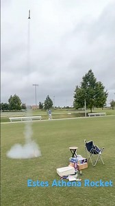 ESTES ATHENA ROCKET LAUNCH, PARACHUTE AND RECOVERY