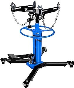 Hydraulic Telescopic Transmission Jack 2 Stage 1660lbs Jack Stands, Floor Jack Car Jack with Pedal 360° Swivel Wheel Adjustable Height Hydraulic Jack for Car Lift 0.75 Ton (Blue)