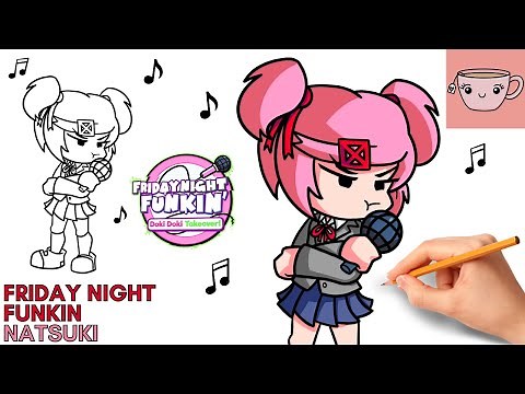 How To Draw Natsuki - Friday Night Funkin Mod Doki Doki Takeover FNF | Step By Step Drawing Tutorial