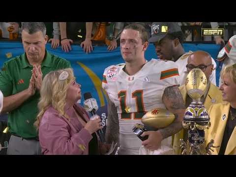 Miami celebrates Fiesta Bowl win vs. Ole Miss to advance to title game | ESPN College Football