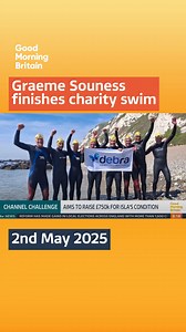 "It's amazing what Graeme has accomplished" Isla praises Liverpool legend Graeme Souness for completing a challenging 59-mile relay swim across the English Channel, raising funds for those with epidermolysis bullosa, a condition she lives with. | Good Morning Britain