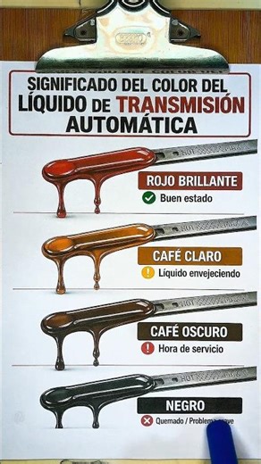 Color del líquido de transmisión #mechanic #taller #car #mecanica #auto #colors