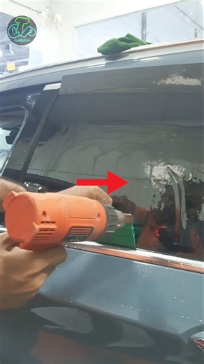 Perfect Door Tint Heat-Shrink Trick! 🔥 | Car Door Outside Tinting Tutorial #shorts