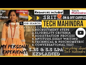 TECH MAHINDRA Experience explained in detail | ON & OFF Campus|3.5LPA & 5.5LPA|SRIT#gayathristhings