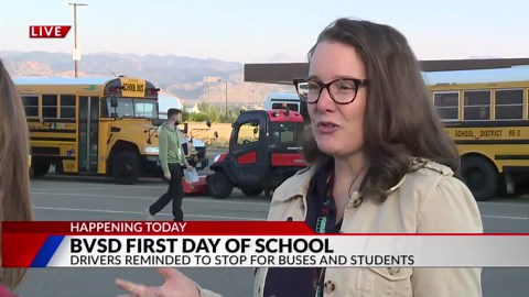 Stop for school buses, new law outlined on BVSD first day back to class
