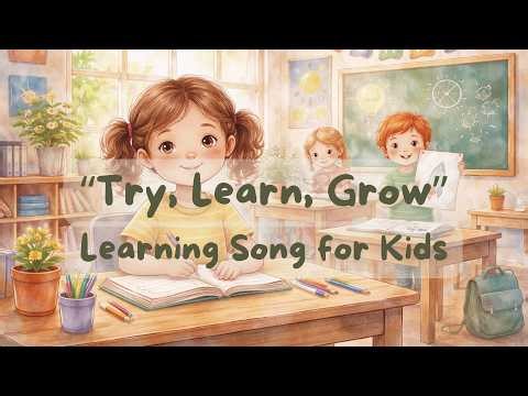 Learning song for kids 🌱 Growth Mindset, Try & Grow