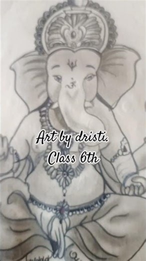 Sri Ganesha Art by student class-6th#reels #shortsfeed #drawing #pencildrawing