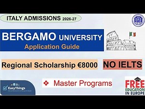 University of Bergamo Italy, Admissions 2026, Master & Bachelor Programs| Application Process