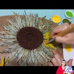 Girasoles con hojas Naturales 🌻 | Estilo y pincel