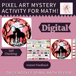 NO PREP -  Math Spiral Review Unicorn and Baby