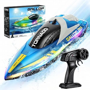 [Hot Item] 2.4GHz Remote Controlled Boat LED Light Racing Boat Outdoor Water Speedboat Toys