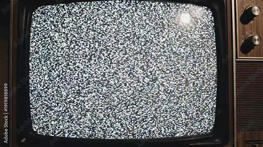 Vintage VHS Glitch with TV Static Noise and Retro Color Bars, Distorted Analog Signal Overlay for Cinematic Video Effects