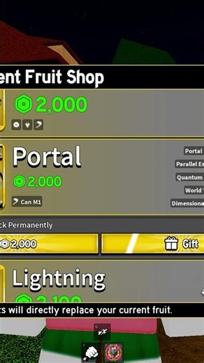 A follower ordered a permanent Portal fruit from my shop in Blox Fruits 😏 #bloxfruits #roblox