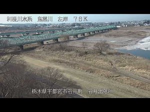 鬼怒川 石井出張所 ライブカメラ (2023/01/24) 定点観測 Kinu River Live Camera